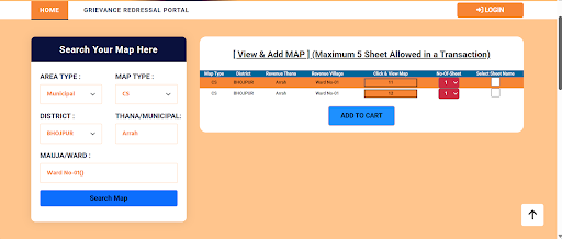 bhu naksha bihar online order