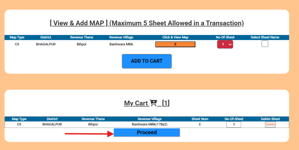 apne jamin ka naksha order kare